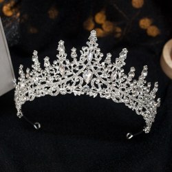 嘟嘟 皇冠头饰儿童公主女童水晶王冠主持人发饰高端大气发夹晚礼服发箍