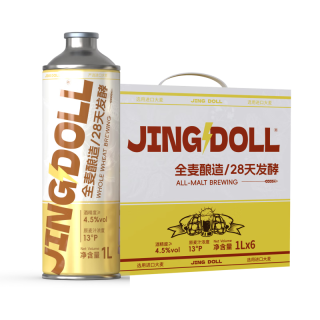 鲸都鲜酿 JING DOLL精酿原浆啤酒 德式全麦白啤大桶1L*6 整箱