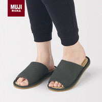 無印良品 MUJI 马来草拖鞋 前开 男女无性别 炭灰色