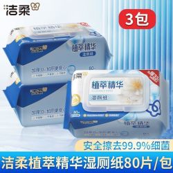 洁柔 湿厕纸80抽大包加厚男女擦屁股专用厕所湿纸巾私处清洁湿巾纸
