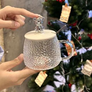 北牧星 小熊玻璃杯带盖勺 日用百货