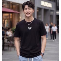 真维斯 男士短袖T恤 宽松显瘦字母印花纯棉亲肤圆领