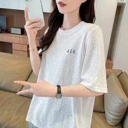 伊馨娴 紫色雪花棉  防晒衣短袖t恤    女夏装韩版宽松大码  薄款冰丝休闲上衣服