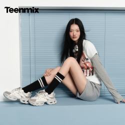 天美意 网面透气厚底增高百搭潮流运动老爹鞋