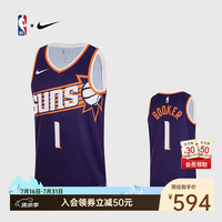NIKE NBA官方-库里/杜兰特篮球服男夏季速干无袖背心-太阳/布克速干球衣（紫色） L