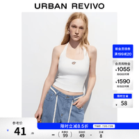 UR UYL460197 海洋珍珠刺绣修身挂脖背心 本白 L