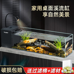 爬将军 生态溪流鱼缸一体缸少换水自循环一体缸鱼缸桌面客厅卧室玄关鱼缸 40溪流缸