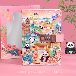 1 网红磁扣手账本学生笔记本手账本本子学习用品生日礼物 密码本--你好四川（送礼盒）