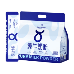 1号会员店 高钙高蛋白 全脂纯牛奶粉  袋装1kg（25g*40条）