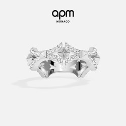 APM Monaco 十字架戒指 银白色 48 A24017OX