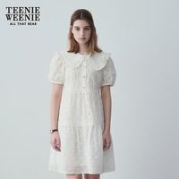 PLUS会员：TEENIE WEENIE 小熊夏装公主裙连衣裙法式可爱娃娃裙女白色裙子 白色 160/S