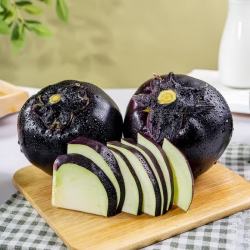 应季紫圆茄紫黑圆茄生鲜超市新鲜现摘现发烧烤擂茄子 寿光圆茄子带箱5斤 4.5斤 净重
