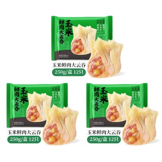 袁记味享 中国大陆 鲜虾蟹籽云吞 500g*3盒