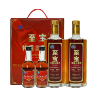 至宝 特质三鞭酒方瓶中老年养生35度500ml*2+50ml*2瓶礼盒