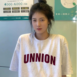 FNFE纯棉220克男女同款半袖宽松版港风夏季短袖t恤女韩版潮ins