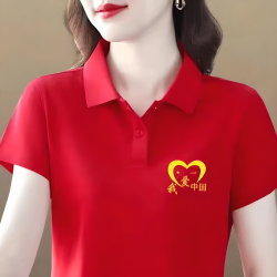 洋气冰丝POLO衫女款女翻领短袖显瘦新款夏季短袖2026大码上衣夏季