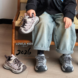 2026春季新款皮面儿童缓震跑步鞋鞋子男女童防滑轻便户外运动童鞋