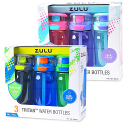 Zulu 美国进口ZULU儿童水杯水壶吸管杯473ml*3支装 硅胶软吸嘴抗摔防漏