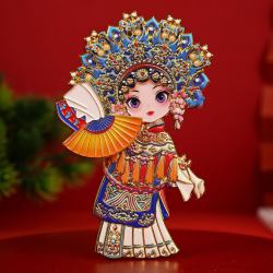 赋闲 贵妃醉酒京剧人物 可摇扇 金属冰箱贴