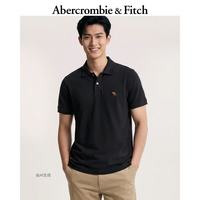 Abercrombie & Fitch 124-6035 小麋鹿图案 黑色 L 男士POLO衫