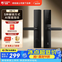 龙霆 T3 指纹密码执手款 智能门锁