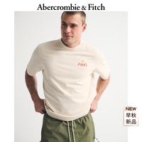 Abercrombie & Fitch 美式复古利口酒纯棉重磅短袖T恤上衣26夏秋男装123-6081