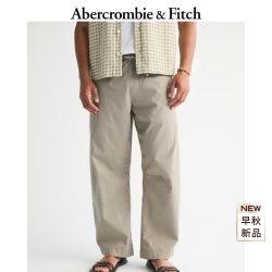 Abercrombie & Fitch 美式复古棉质黑色多色府绸弯刀裤休闲长裤26秋男装