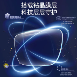 依视路 爱赞全晰A360超薄非球面钻晶膜致防蓝光镜片 1.56 2片