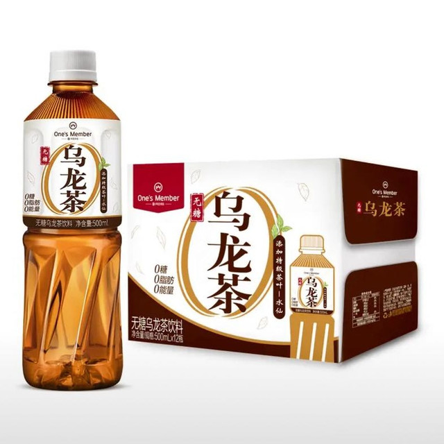 1号会员店 无糖乌龙茶饮料 500ml*12瓶 0糖0脂0卡整箱装 无糖茶饮