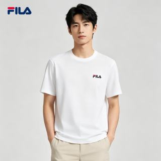 FILA 拼色小标纯棉混纺  短袖T恤