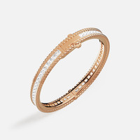 APM Monaco 玫瑰金色Cordage Pavé手镯密镶扭纹设计感手饰礼物