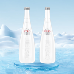 依云 矿泉水750ml/330ML整箱12瓶玻璃瓶法国进口矿泉水弱碱性天然水 玻璃瓶 无气