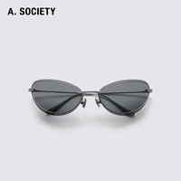 A.SOCIETY RAW系列 轻盈时尚前卫偏光防晒猫眼太阳镜 钛架