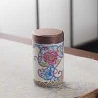 棠门 家用旅行便携式掐丝银茶叶罐