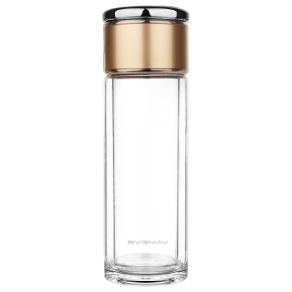 宝威玛 茶水分离 双层玻璃杯 350ml