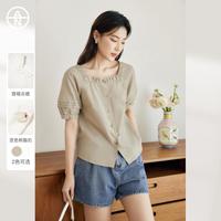 DUIBAI AN大码系列 女式短袖衬衫泡泡袖