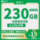 中国广电 广电卡 1年期19元 230G全国流量不限速