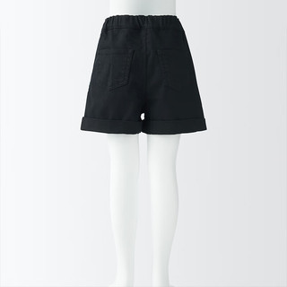 MUJI 无印良品 CB1KYA4S 弹力牛仔风格短裤 黑色 120/53A