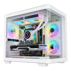 AOC CG350W 7风扇位240水冷支持 白色 MATX机箱