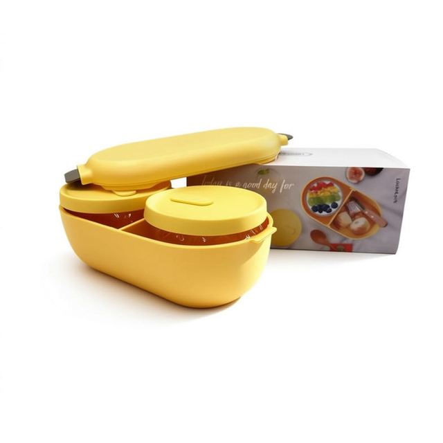 LOCK&LOCK 花生造型耐热玻璃饭盒1.1L+340ML*2