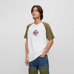 BOSS 男士蘑菇图案印花宽松休闲短袖T恤