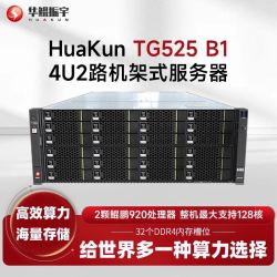 华鲲振宇 HuaKun TG525机架式服务器主机 2颗鲲鹏920 共48核2.6G 128G丨2块480GSSD+8TSATA*5