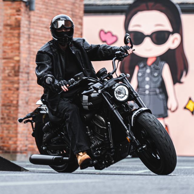 奔达 灰石707 V型双缸 复古巡航太子摩托车