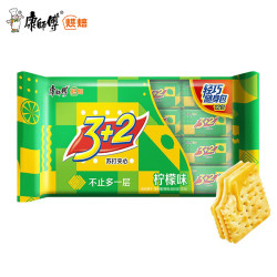 康师傅 3+2 苏打夹心饼干 清新柠檬味 300g