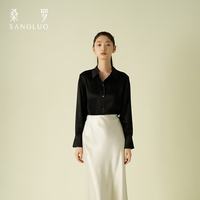桑罗 100%桑蚕丝 奶白色 M 女士衬衫