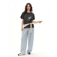 独束 分身型微定制高腰直筒休闲裤子女夏2026新款宽松垂感阔腿长裤