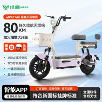 绿源 x源行者专供新国标电动自行车48V21A电动车长续航铅酸电瓶车 烟沙紫 48V21A