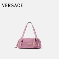 VERSACE 女士Versace Tag绒面革保龄球单肩包