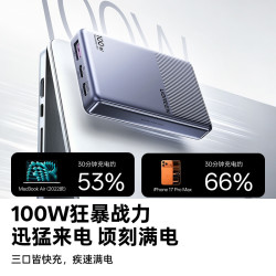 绿联 100W氮化镓充电器 多口PD快充 手机电脑通用充电头