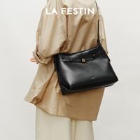 La Festin 小懒HOBO大容量托特包生日礼物 牛皮包